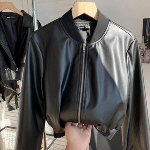 Sleek Black Leather Jacket